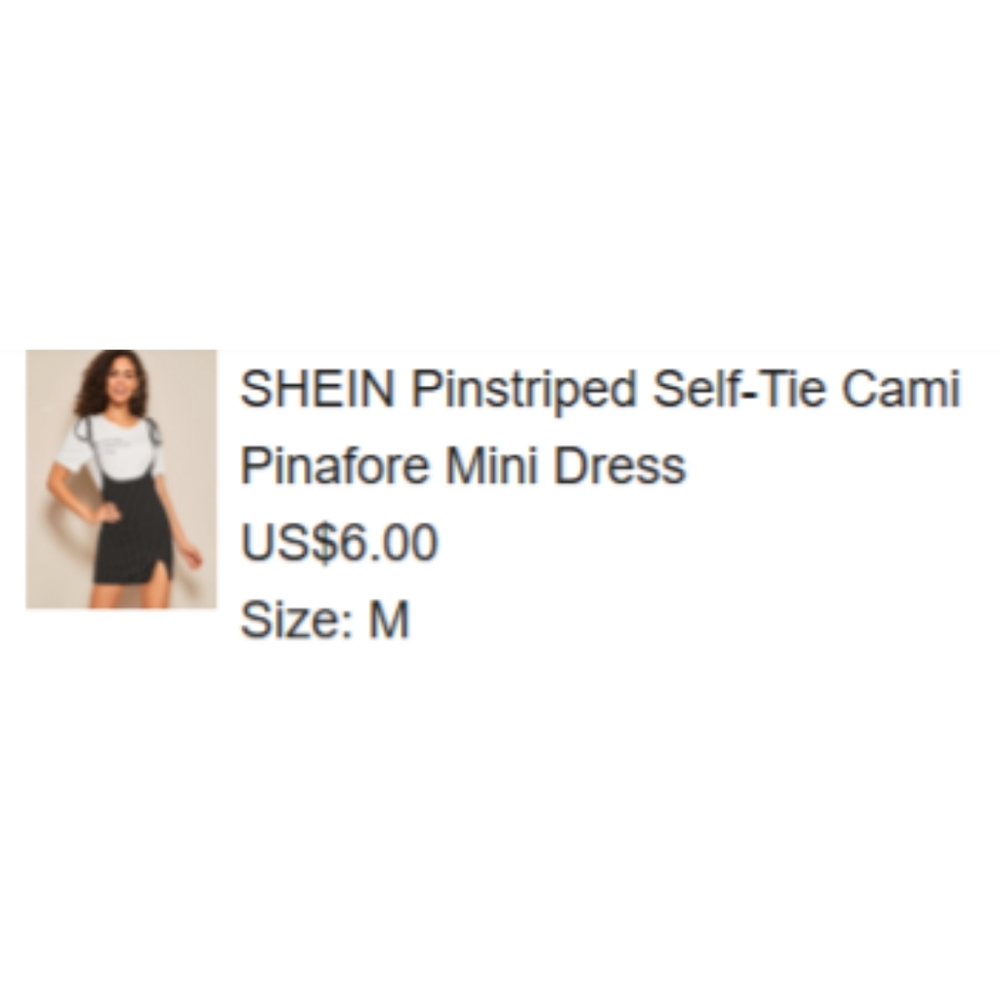 SHEIN pinstriped Self-Tie Cami pinafore Mini Dress